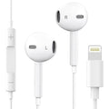 Kinglink KL05L earphones with lightning cable for phones and tablets, black in-ear headphones with inline controls.