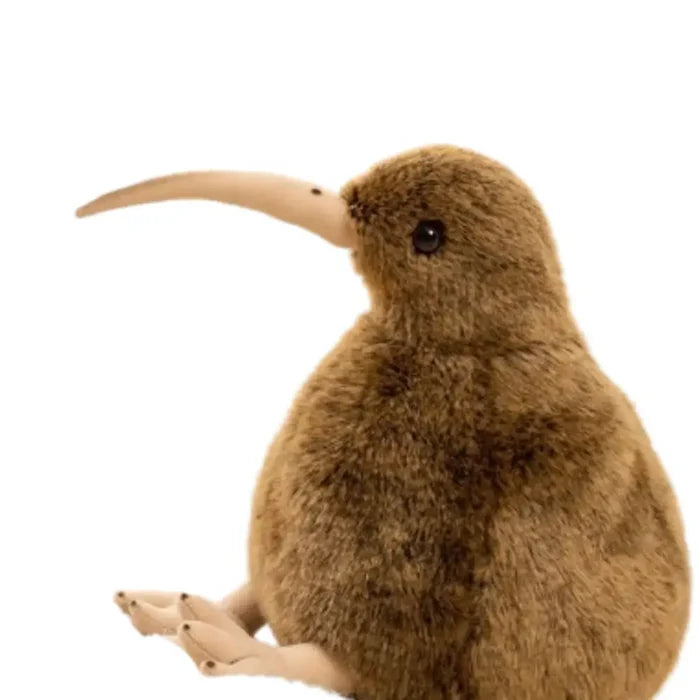 Habicare Kiwi Bird plush toy in two sizes, soft and cuddly, featuring bright green feathers and adorable bird details.