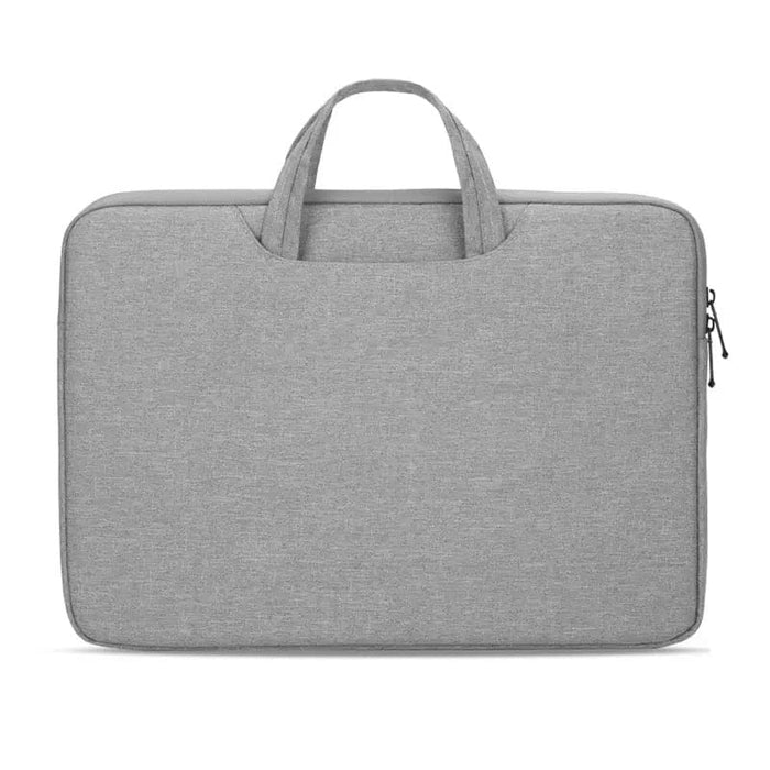 Gray 15.4-inch 9eight5 laptop bag with padded shoulder strap and multiple compartments, designed for convenient laptop protection.