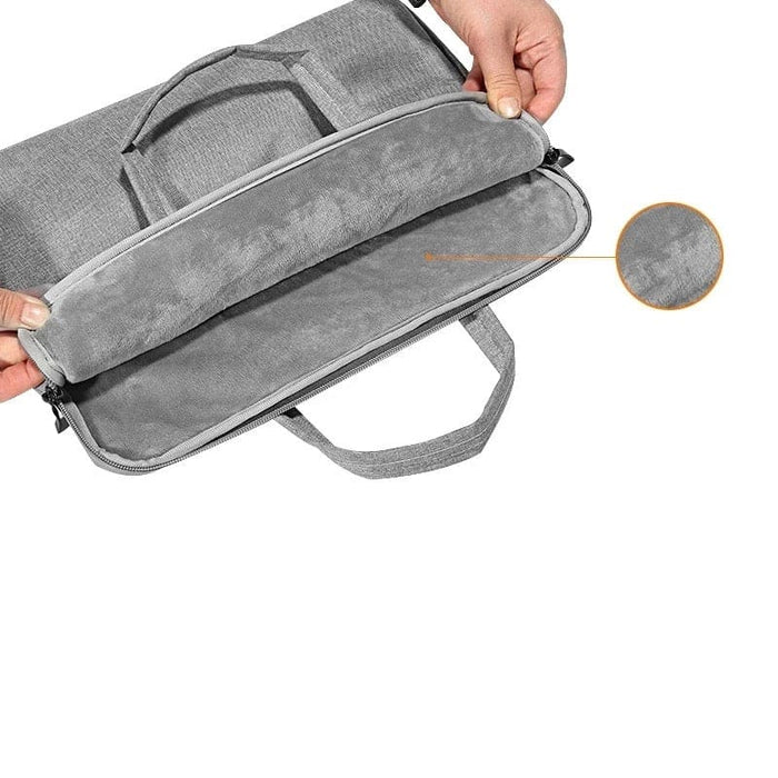 Gray 9eight5 laptop bag for 15.4-inch laptops, stylish accessory with two color options, ideal for carrying and protecting your laptop.