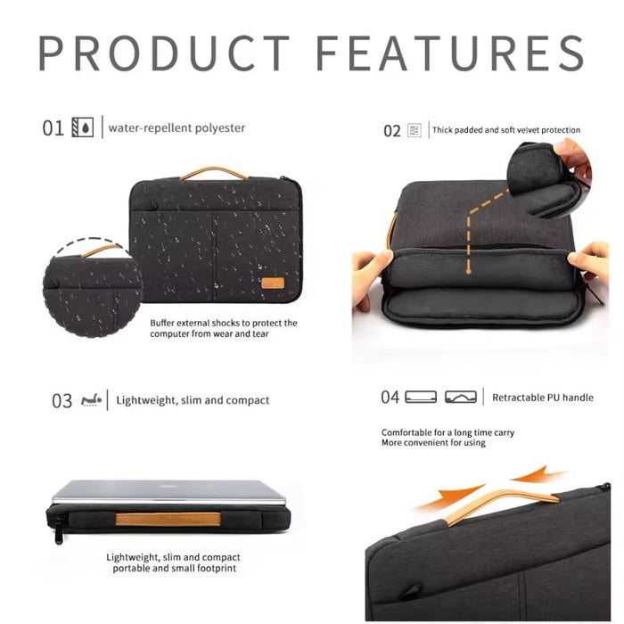 9eight5 15.6-inch laptop bag, stylish black accessory with padded compartments for safe, organized laptop storage.