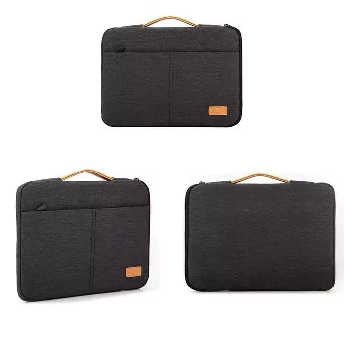 Black 15.6-inch 9eight5 laptop bag with padded compartments and adjustable strap, designed for protection and portability.
