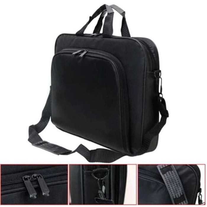 Black 15.6-inch 9eight5 laptop case with padded compartment and zipper closure, designed for protection and portability.