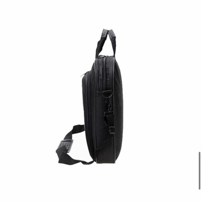 9eight5 15.6-inch laptop case showing padded exterior and zipper closure, designed for protecting laptop accessories.