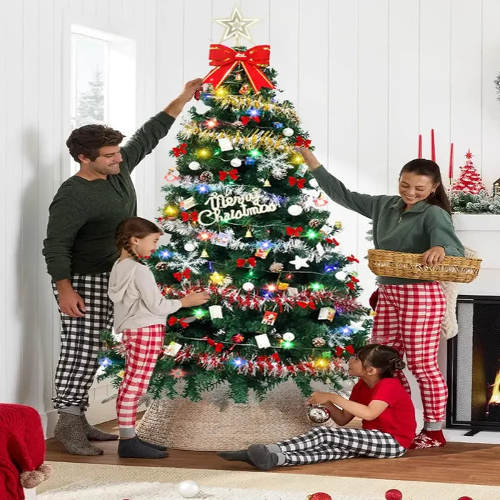 Habicare large Christmas tree in 1.5, 1.8, or 2.1 meters with 30 multicolored LED lights on a sturdy SS stand.