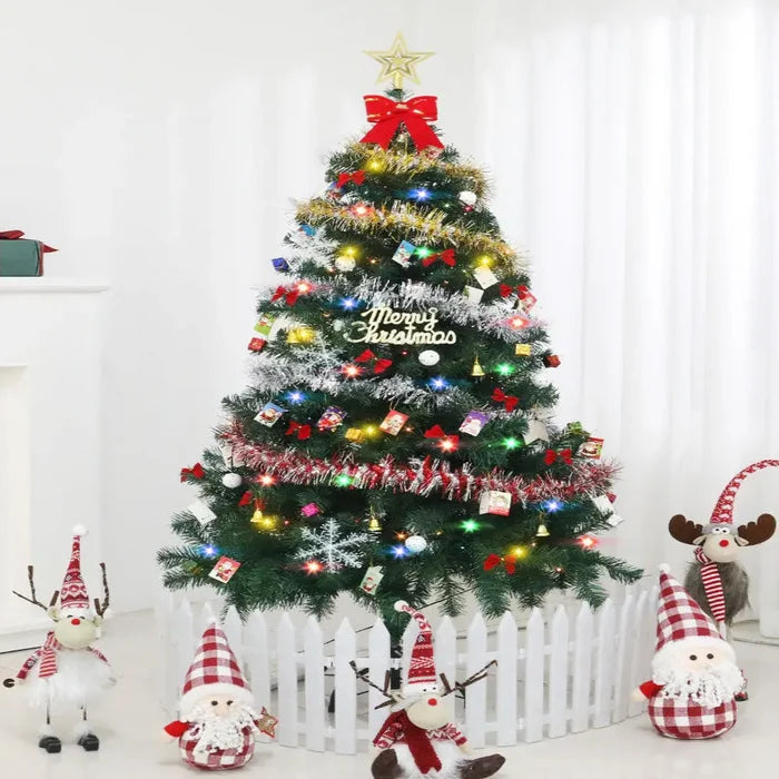 Habicare large Christmas tree in 1.5, 1.8, or 2.1 meters with colorful 30-LED lights for festive holiday decor