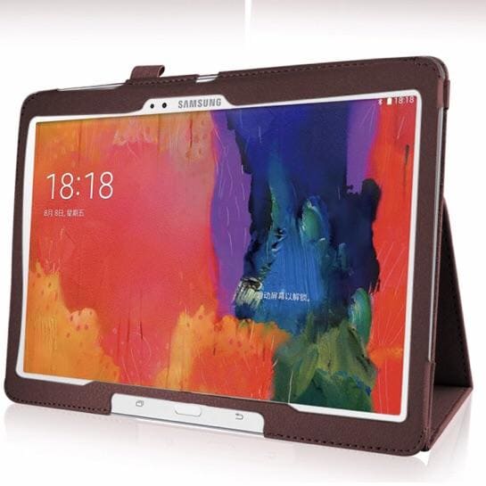 Brown leather cover for Samsung Galaxy Tab S 10.5” (2014), model T800/T805, by 9eight5, designed to protect and style the tablet.