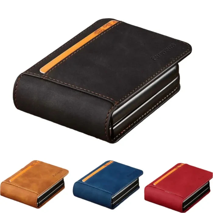 Leather cover for Samsung Galaxy Z Flip7 FE and Flip7 by Habicare, available in four colors, showcasing the stylish protective case.