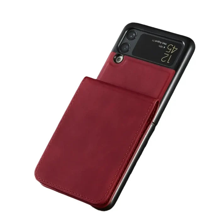 Leather cover for Samsung Galaxy Z Flip7 FE and Flip7 by 9eight5 from Habicare, shown in four color options.