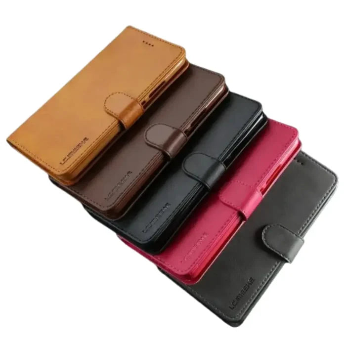 Yellow leather flip cover for Samsung Galaxy series by 9eight5 from Habicare, featuring magnetic closure and slim design.