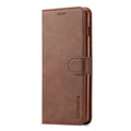 Brown leather flip case for Samsung Galaxy, 9eight5 brand by Habicare, designed to protect and style your smartphone.