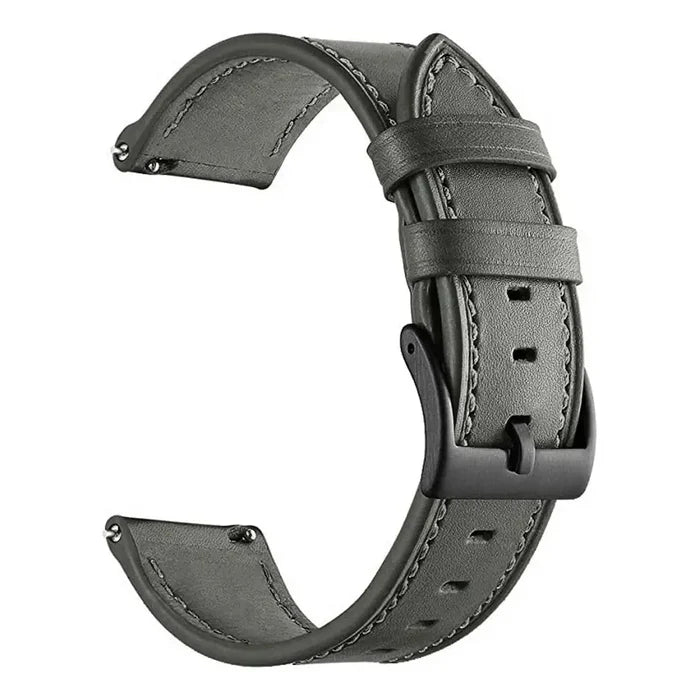 Habicare leather watch strap for Garmin Forerunner 245, available in 12 colors, showcasing a stylish, comfortable TWS band.