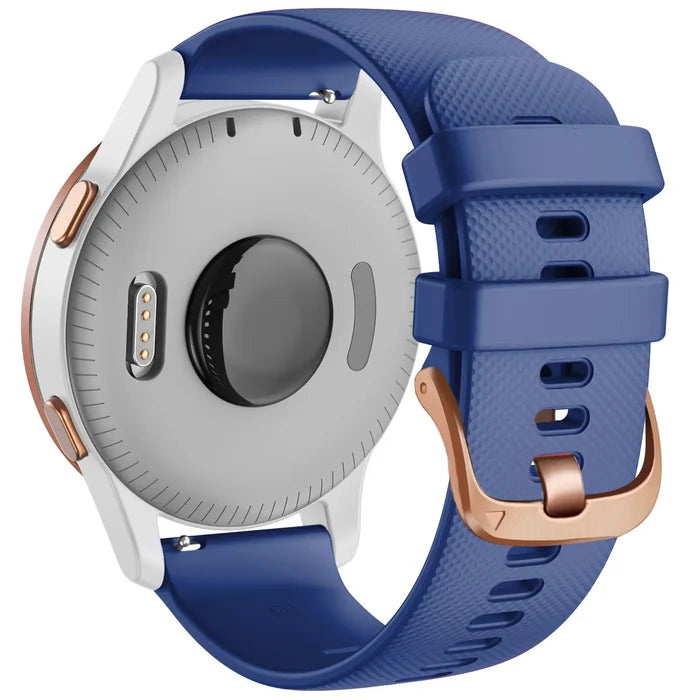 Habicare leather watch strap for Garmin Forerunner 265S in black with TWS design and 10 color options, showcasing detailed stitching.