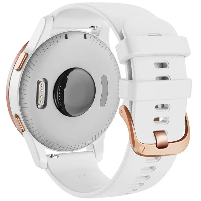 Habicare leather watch strap for Garmin Forerunner 265S, TWS style, in various colors, close-up of strap showing texture and details.