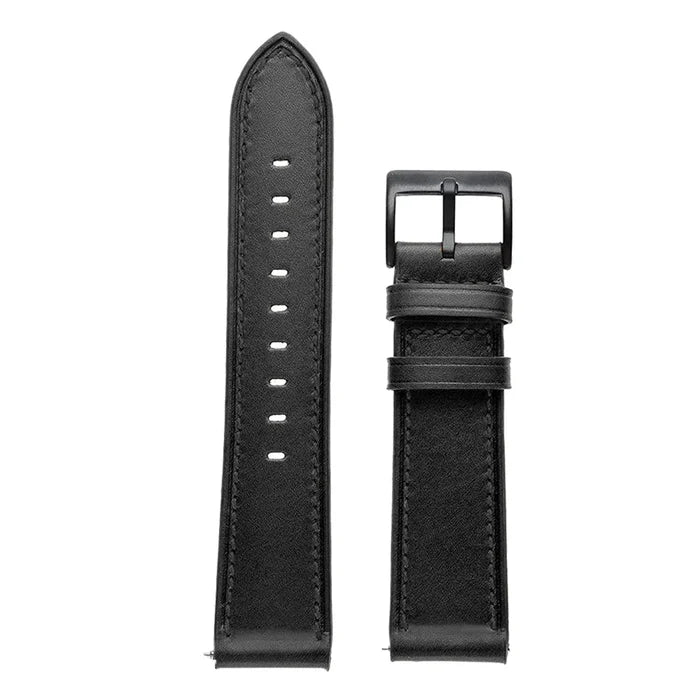 Habicare leather watch strap for Garmin Forerunner 645, TWS style in multiple colors, showing close-up of strap's textured leather surface.