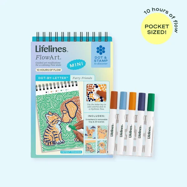 Lifelines FlowArt MINI Dot-By-Letter - Furry Friends - Meditative Art