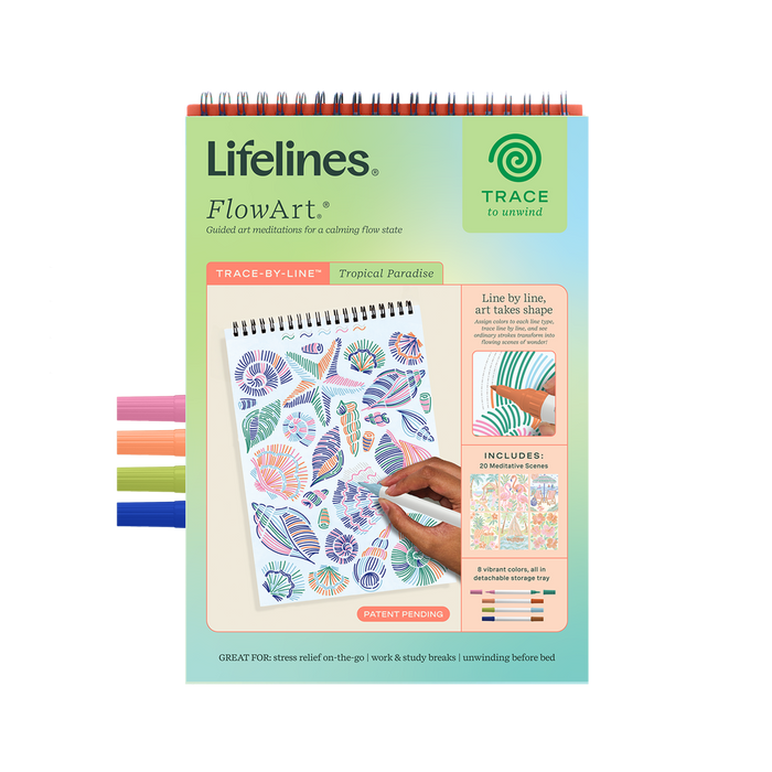 Lifelines FlowArt Trace-By-Line - Tropical Paradise - Meditative Art