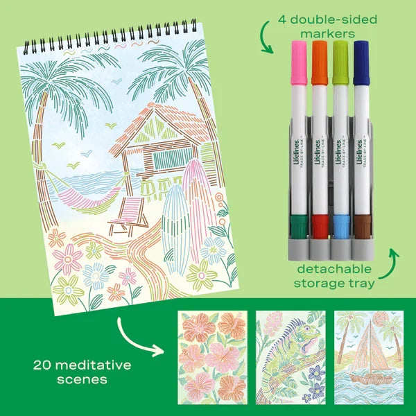 Lifelines FlowArt Trace-By-Line - Tropical Paradise - Meditative Art