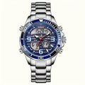 Habicare LIGE Men's Dual Display Watch with stainless steel band and quartz movement, shown in six available models.