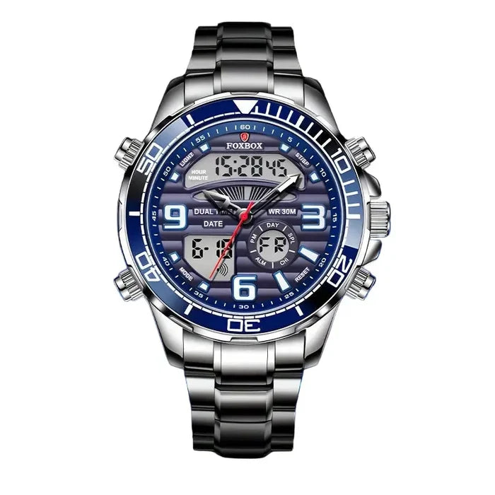 Habicare LIGE men's dual display stainless steel quartz watch, featuring a sleek design with multiple model options.