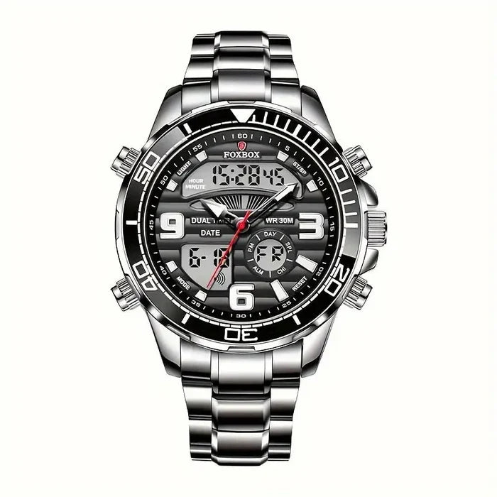 Habicare LIGE men's dual display stainless steel quartz watch with TWS functionality, shown in six different models.