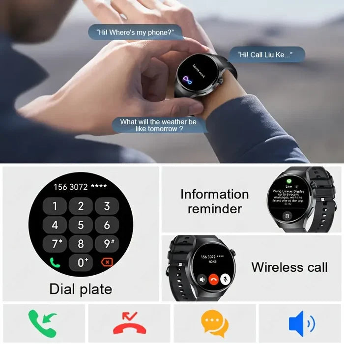 Habicare LIGE Men's Smart Sport Watch TWS with six models, featuring digital display and fitness tracking in a sleek design.