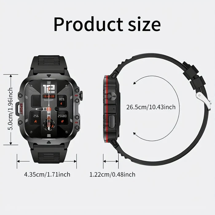 Habicare LIGE men's smartwatch with voice assistant, breathing exercises, raise-to-wake screen, available in four colors.