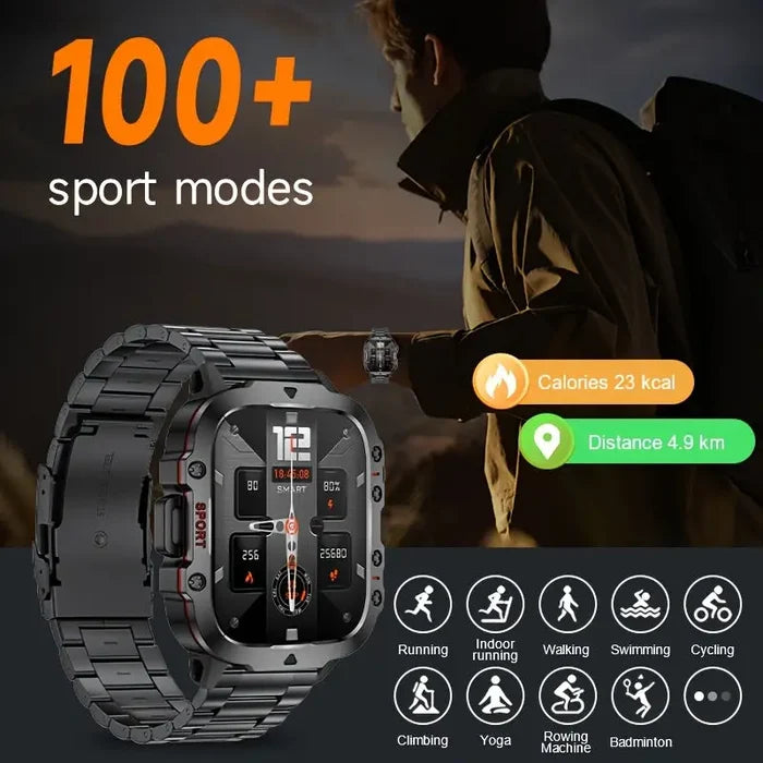 Habicare LIGE men's smartwatch with voice assistant, breathing exercises, and raise-to-wake screen in multiple colors.