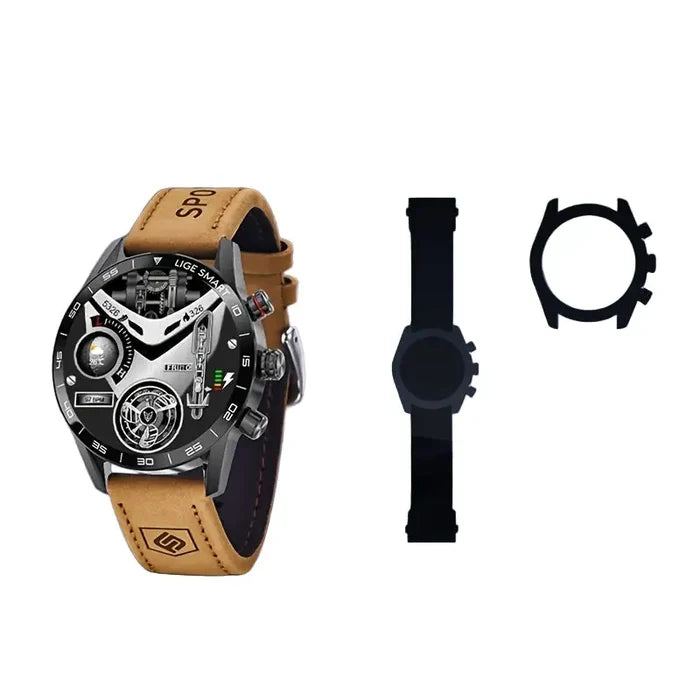 Habicare LIGE multifunctional sports smart watch with TWS earbuds, featuring eight stylish design options displayed in the image.