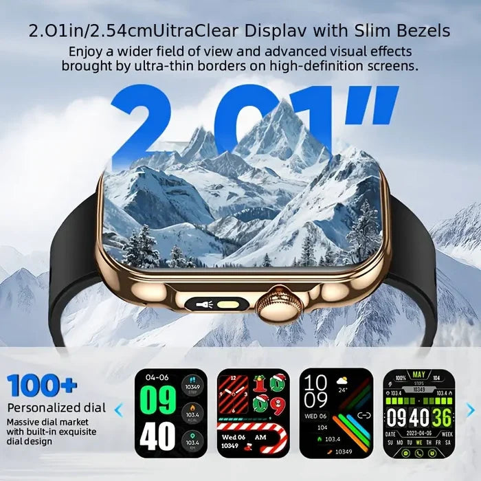 Habicare LIGE outdoor smart watch with large HD screen, AI voice assistant, and TWS earbuds for outdoor activities.