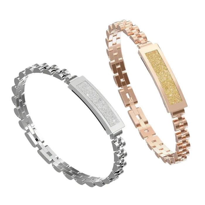 Habicare LIGE smart bracelet with multifunctional watch features, step counter, alarm, and remote camera control.
