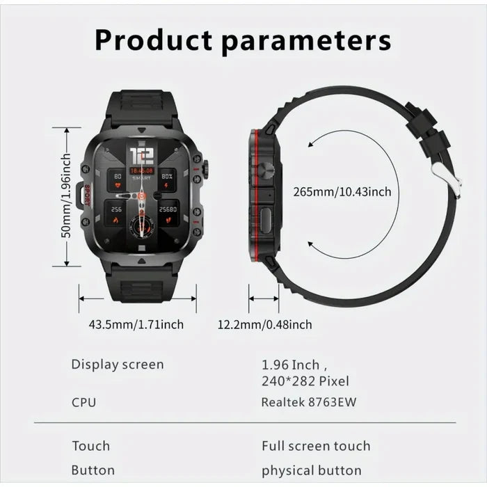 Habicare LIGE Smart Sports Watch with HD touch screen and call function, featuring a sleek TWS design and multiple models.