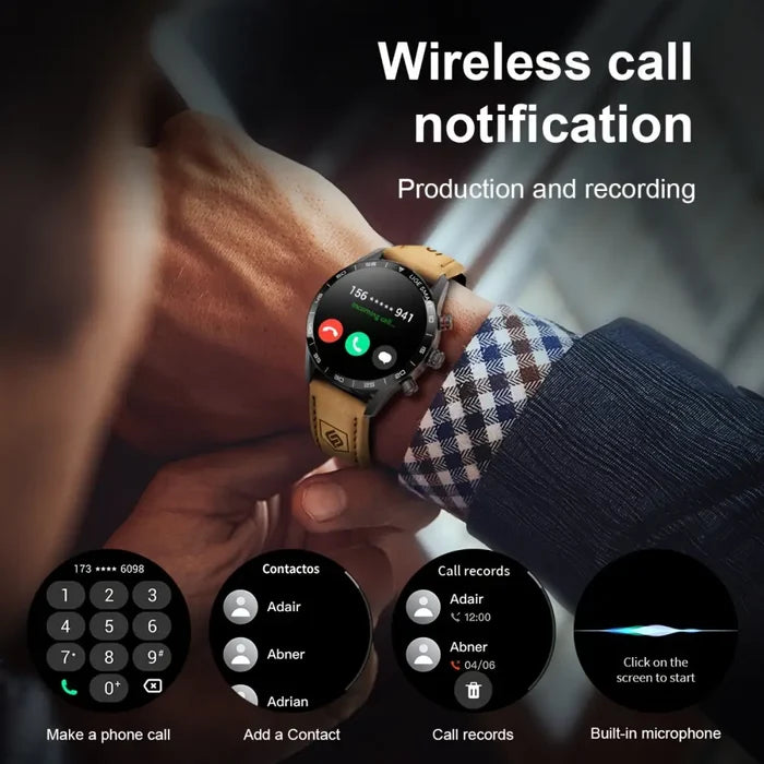 Habicare LIGE Smart Watch with full touch screen and multi-sport modes, shown in a sleek black design with color options.