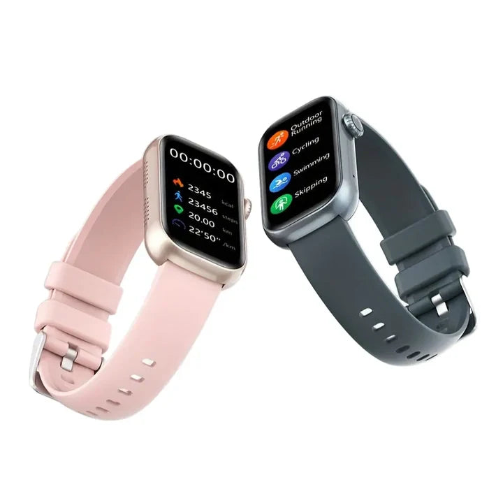 Habicare LIGE Smart Watch with HD TFT display, wireless call feature, and 100+ sports modes in three colors.