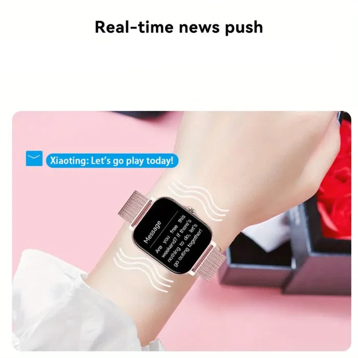 Habicare LIGE Smart Watch with TWS earbuds, showing customizable wallpaper, call functionality, and music control in four colors.