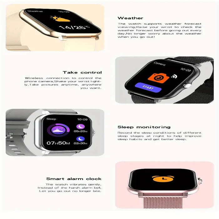 Habicare LIGE Smart Watch with ultra-thin design, TWS wireless calls, available in 8 colors, shown on a wrist.