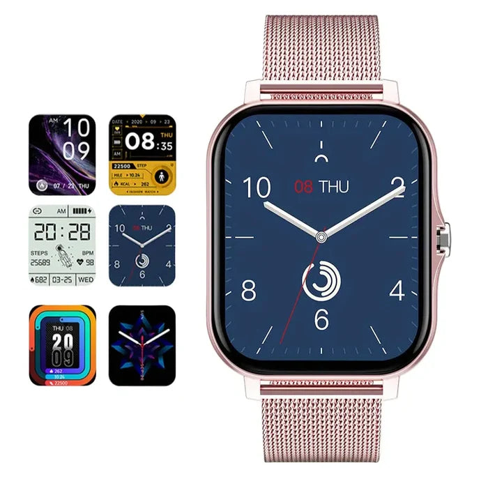 Habicare LIGE Smart Watch with ultra-thin design, TWS wireless call capability, available in 8 colors, shown on wrist.