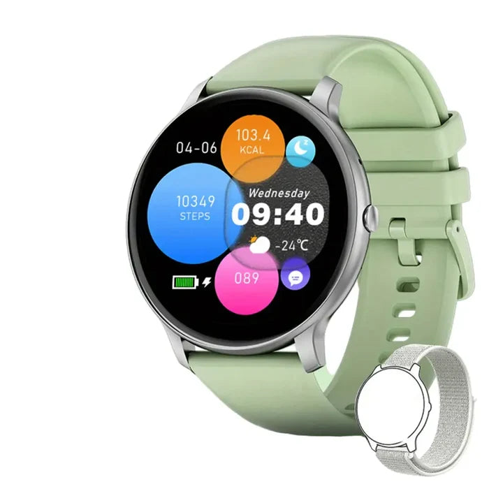 LIGE Smartwatch with multi-colour silicone strap in a TWS design, featuring vibrant strap options in 11 different colours.