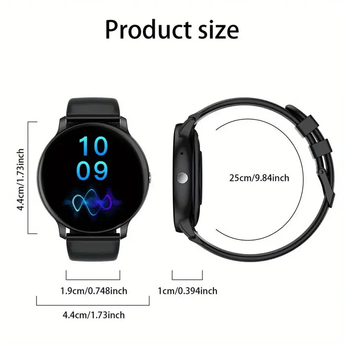 Habicare LIGE smartwatch with multi-colour silicone strap, showing a sleek TWS design with vibrant strap options in various colours.
