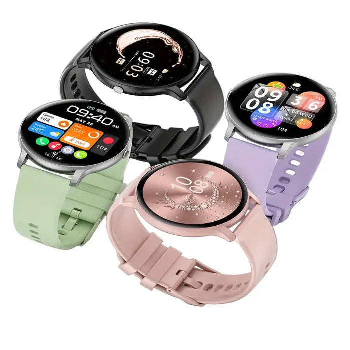 LIGE Smartwatch with multi-colour silicone strap in 11 vibrant colours, featuring a TWS design by Habicare.