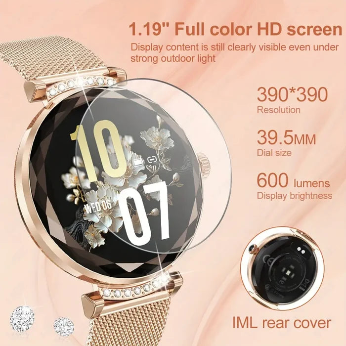Habicare LIGE women's smart watch with HD display and sports tracker, available in two colors, featuring TWS earbuds.