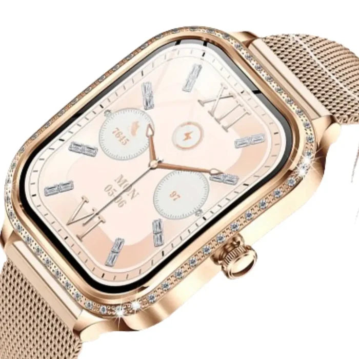 Habicare LIGE women's TWS smartwatch with TFT HD curved screen, wireless calls, and voice assistant features.