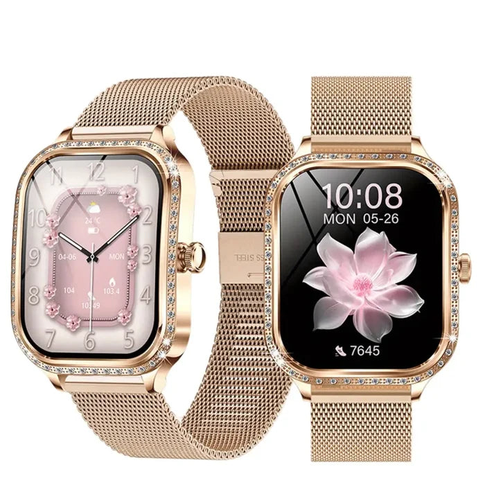 Habicare LIGE Women's TWS Smartwatch with TFT HD curved screen, wireless call function, and voice assistant.