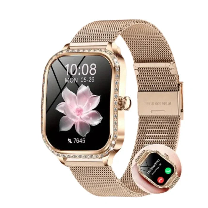 Habicare LIGE Women's TWS Smartwatch with TFT HD curved screen, wireless calls, and voice assistant feature.