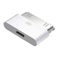 9eight5 Lightning to 30-pin adapter for electronics, compact connector for charging and data transfer, black plastic design