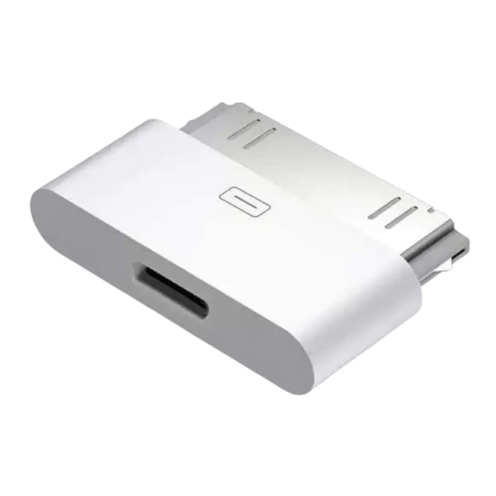9eight5 Lightning to 30-pin adapter for electronics, compact connector for charging and data transfer, black plastic design