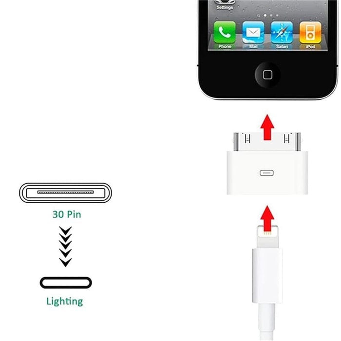 9eight5 Lightning to 30-pin adapter for electronics, compact accessory with gold-plated connectors for iPhone and iPad compatibility