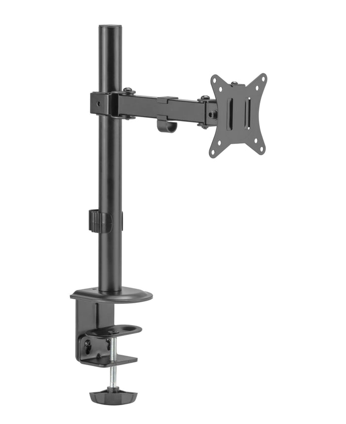 Locktight single-monitor steel articulating mount from Sue-E Furniture, showing adjustable arm and secure monitor attachment.