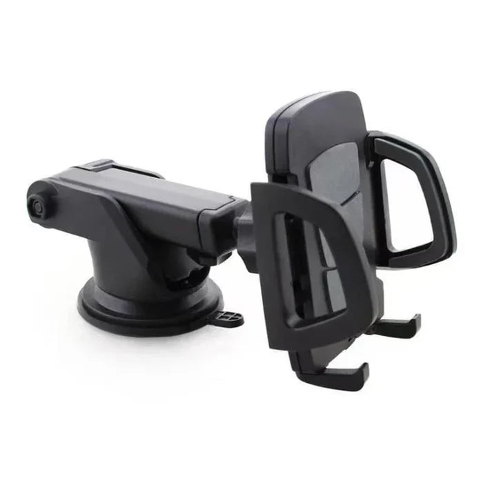 9eight5 long neck car mount phone holder attached to a vehicle air vent, holding a smartphone securely for easy access and visibility.