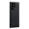 Black M2 leather case for Samsung phones by Habicare, featuring magnetic closure and sleek design.